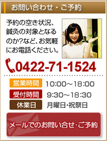 お電話でのお問い合わせ0422-71-1524