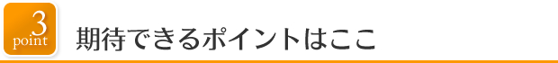 point3期待できるポイントはここ