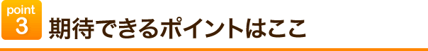 point3期待できるポイントはここ