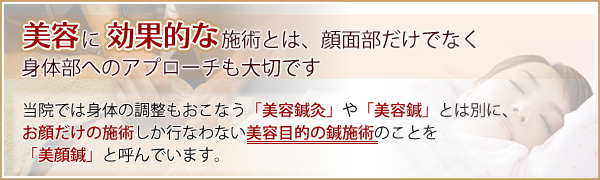 美容に効果的な施術とは、顔面部だけでなく身体部へのアプローチも大切です